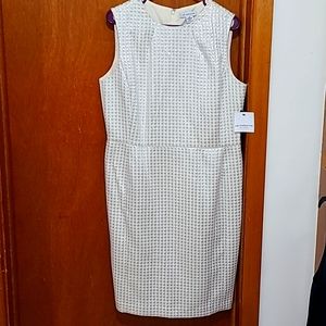 Liz Claiborne Dress, White/Silver size 14 NWT